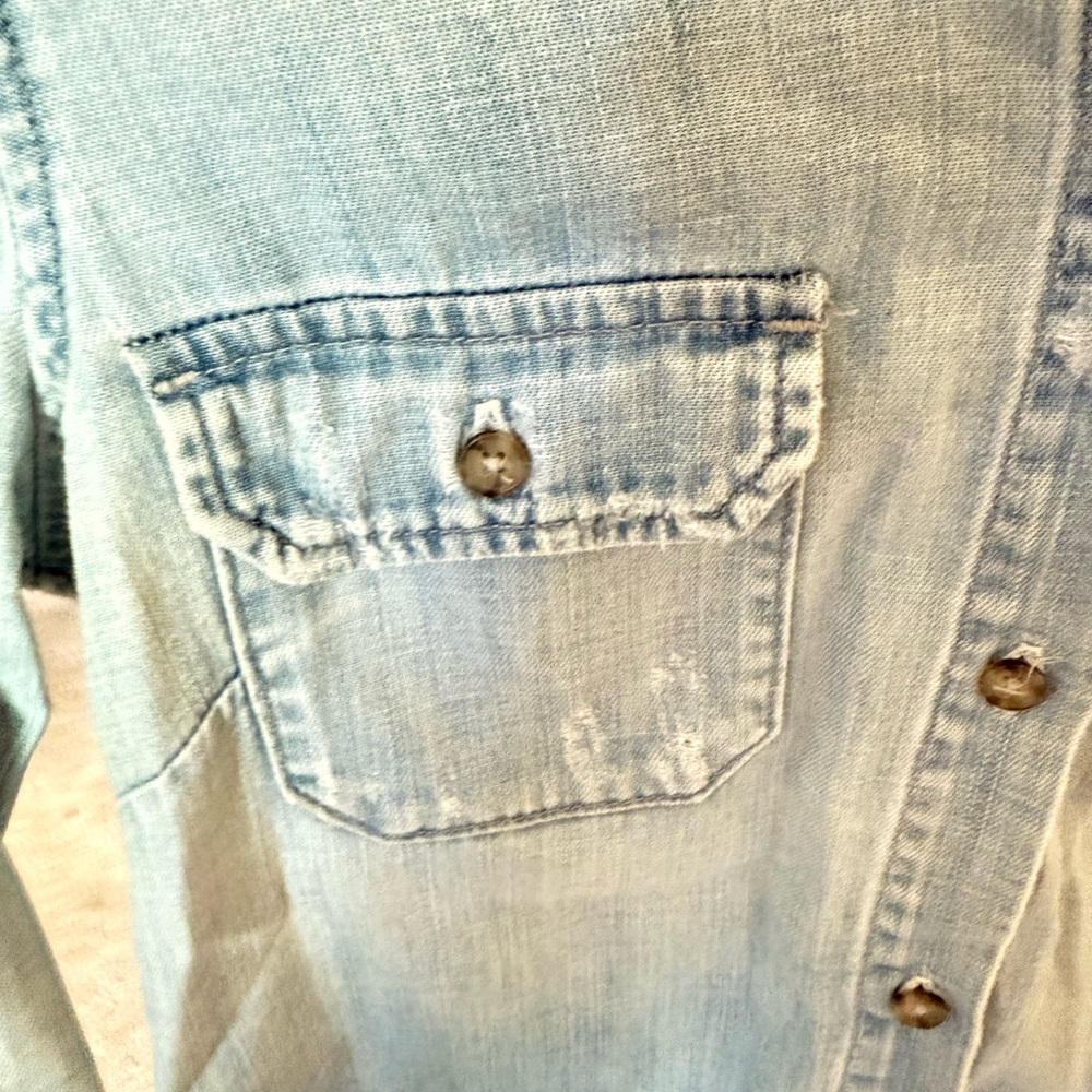 AG Adriano Goldschmied Light Blue Denim Shirt - Picture 9 of 10